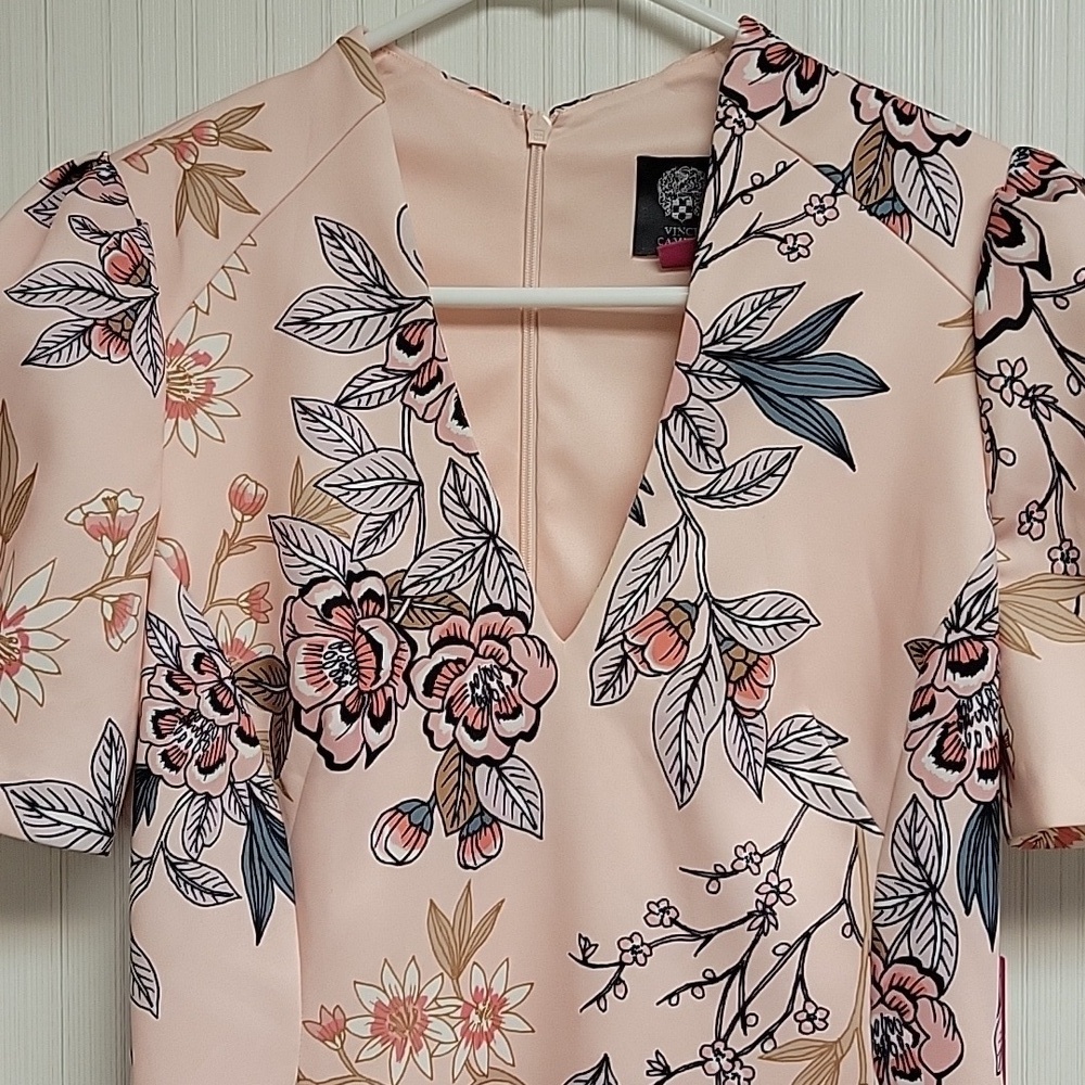 Vince Camuto Women's Pink Floral Scuba Sheath Dress, Sz 4. New With Tags - Picture 3 of 8